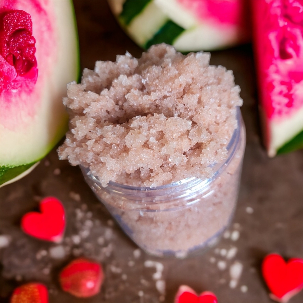 JUICY WATERMELON Pink Himalayan Hydration Salt Scrub Body Indulge Body S…